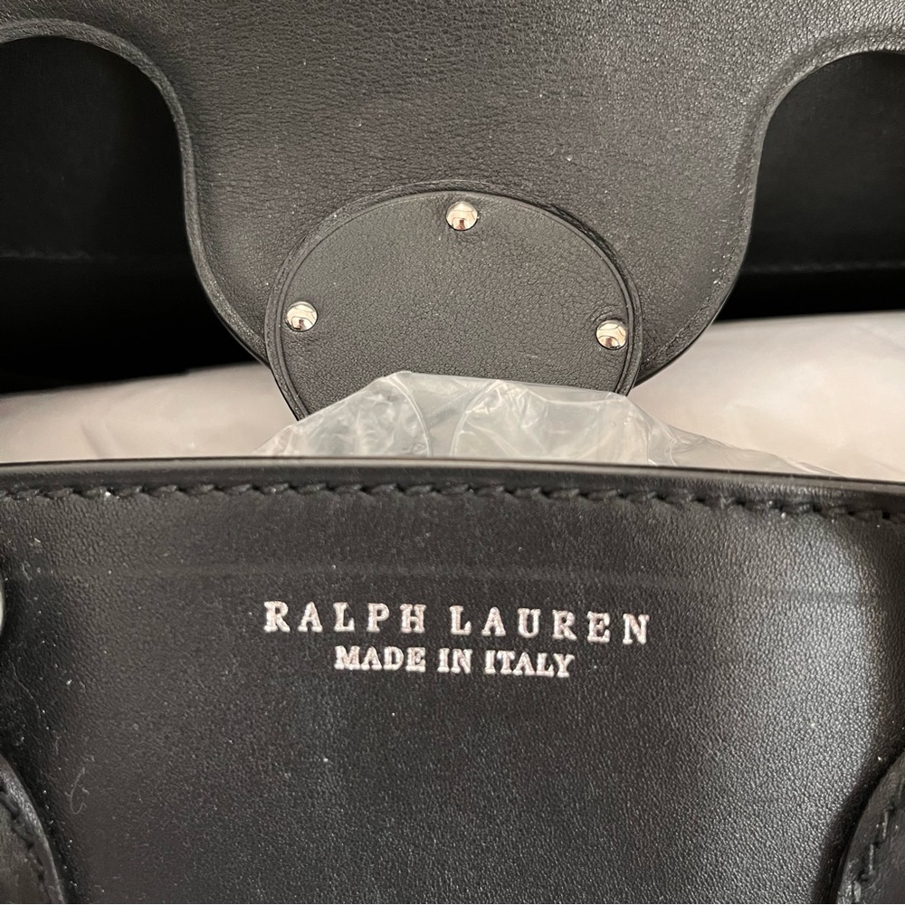 Ralph Lauren Black and White Leather Tote Bag - Picture 4 of 7